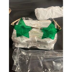 8 Pairs Rimless Star Sunglasses Green Festival Party BD2694 Gold Tone Metal